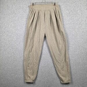 FP Beach Pants Womens XS Beige Pleated Knit Jogger Elastic Waist Pockets USA